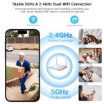 Rraycom 5G/2.4Ghz WiFi Security Cameras Wireless Outdoor, 2K Cameras for Home Security (4, Black-F)