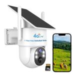 Kweiugfi 4G LTE Cellular Security Camera Outdoor,365 Days Unlimited Data,Wireless Solar Security Camera,2K Color Night Vision,360° Live View,Real-time Alerts,Motion Sensor,64G TF Card, No WiFi Needed