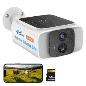 Kweiugfi 4G LTE Cellular Security Cameras Outdoor Wireless,365-Day Unlimited Data,No WiFi Security Camera Solar Powered,2K Color Night Vision,PIR Motion Sensor,2-Way Audio,Built in VSIM,64GB SD Card