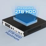 PANOOB 4K PoE Security Camera System, 8X 8MP Outdoor Indoor Dome Cameras, AI Human/Vehicle Detection, Built-in Mic, Remote Access, 4K 8CH NVR with 2TB HDD, PD93A0808-8M-1