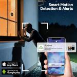 Noaheye Window Camera No-Drill 2K Ultra HD Window Security Camera with 5G/2.4G WiFi, Enhanced Night Vision, AI Human Detection, Easy Glass Mount for Apartment, Condo, and Home Outdoor View