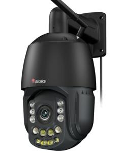 Ctronics 4K Security Camera Outdoor with 30x Optical Zoom, 180m IR & 80m Color Night Vision, Dual-Band WiFi, AI Smart Detection, Auto Tracking with Zoom, 60 Presets, FTP/Cloud/256GB TF, Metal