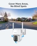 ANNKE 2K Solar Security Cameras Wireless Outdoor, 2 Pack 360° View Pan/Tilt Dome Cameras for Home Surveillance, Full-Color Night Vision, Two-Way Audio, Smart PIR Motion Sensor, IP65, 2.4 & 5GHz WiFi