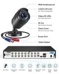 ZOSI 3K Lite 16CH Security Camera System Indoor Outdoor,AI Human/Vehicle Detection,16pcs 1080P 2MP Surveillance Bullet Cameras,Night Vision,16 Channel H.265+ 1080p DVR with 2TB HDD for 24/7 Recording