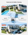 ANRAN 2 Pack Dual-Lens Solar Security Camera Wireless Outdoor - 3MP Fixed Wide-Angle + PTZ 360° View, Home Security Camera with Color Night Vision, 2-Way Talk, PIR Motion Detection, 100% Wire-Free