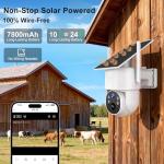 Kweiugfi 4G LTE Cellular Security Camera Outdoor,365 Days Unlimited Data,Wireless Solar Security Camera,2K Color Night Vision,360° Live View,Real-time Alerts,Motion Sensor,64G TF Card, No WiFi Needed