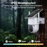 4G LTE Cellular Security Camera Outdoor Wireless, 365-Day Free Unlimited Data No WiFi Solar Powered Security Camera, 2K 360° Color Night Vision, PIR Motion Detection, 2 Way Talk, Built-in VSIM