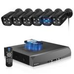 《4K Ultra HD & 100FT IR Night Vision》PoE Outdoor Security Camera System, Wired Cameras for Home Security, NVR Video Surveillance Kit with Motion Detection