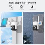 Solar Security Cameras Wireless Outdoor,2 Cam-Kit,Solar-Powered,No Subscription,Home Security Cameras System with 4MP Color Night Vision,Auto Tracking,Spotlight & Siren,64GB Memory Card, 2.4 & 5G WiFi