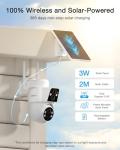 ANRAN 2 Pack Dual-Lens Solar Security Camera Wireless Outdoor - 3MP Fixed Wide-Angle + PTZ 360° View, Home Security Camera with Color Night Vision, 2-Way Talk, PIR Motion Detection, 100% Wire-Free