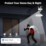 Solar Security Cameras Wireless Outdoor, 4 Cam-Kit, 4MP Home Security System with Color Night Vision, 2.4G & 5G WiFi, 360° Pan & Tilt, 64GB Local Storage, No Subscription, Motion Detection, Spotlight