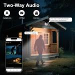 QUTHZZHY Dual Lens 4G LTE Cellular Security Camera Outdoor Wireless, 365 Day Free Unlimited Data No WiFi Solar Powered Security Camera, 2K 360° Color Night Vision, PIR Motion Detection, Built-in VSIM