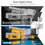 Solar Security Cameras Wireless Outdoor,2 Cam-Kit,Solar-Powered,No Subscription,Home Security Cameras System with 4MP Color Night Vision,Auto Tracking,Spotlight & Siren,64GB Memory Card, 2.4 & 5G WiFi