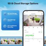 Noaheye Window Camera No-Drill 2K Ultra HD Window Security Camera with 5G/2.4G WiFi, Enhanced Night Vision, AI Human Detection, Easy Glass Mount for Apartment, Condo, and Home Outdoor View