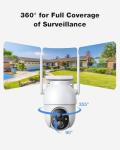 SEHMUA Security Cameras Wireless Outdoor-2-cam-kit, No Monthly Fee, Solar Powered, Color Night Vision, 360° PTZ, 4MP Live View, Centralized Viewing, 2.4G&5G Router Compatible for Security System