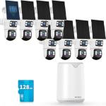 【Auto Tracking & 2-Way Audio】 Solar Powered PTZ Camera System, Wireless Outdoor Security Cameras, WiFi Home Video Surveillance Systems DVR Kits