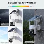 Solar Security Cameras Wireless Outdoor, 4 Cam-Kit, 4MP Home Security System with Color Night Vision, 2.4G & 5G WiFi, 360° Pan & Tilt, 64GB Local Storage, No Subscription, Motion Detection, Spotlight