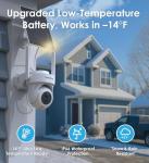 4K Security Cameras Wireless Outdoor, No Subscription, Works in -14°F Cold [2025 New] Solar-Powered Home Security Camera System with 360° Auto Tracking, Color Night Vision, 5G & 2.4G WiFi, Easy Setup