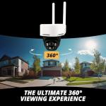 Defender 4G LTE 2K+ AI Frontier PTZ Wireless Outdoor Security Camera, 2 Pack, 5W Solar Panel, 360° AI Tracking, Deterrence, 2 Way Talk, 9400maH Battery, Works with Empower App, eSIM Included