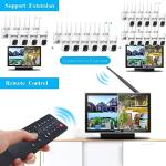 OOSSXX (Auto Tracking & 2-Way Audio) WiFi PTZ Outdoor Security Camera System with Monitor Pan 5MP Wireless Cameras System 10 Channel All-in-One NVR Video Surveillance DVR Set