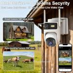 Kweiugfi Dual Lens 4G LTE Cellular Security Camera Outdoor,No WiFi Security Camera Solar Powered,365 Days Free Unlimited Data,PTZ with 360°Auto Tracking,2K Color Night Vision,PIR Alarm,2-Way Audio