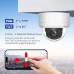 UNILOOK 5MP PTZ PoE Camera 5X Optical Zoom Security IP Camera, 2.7-13.5mm Motorized Lens with Audio, Human/Vehicle Detection, IP66 Waterproof, 100ft IR Night Vision, Pan 0~355° Tilt 0~90°NDAA