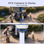 xmartO [4K AI Tracking Ceiling CAM] 4K 8MP UHD Metal Dome PTZ Wireless Security Camera with Automatic-Follow, 2-Way Audio and Night Vision (Add on to NVR or Use Standalone, DPK8034)