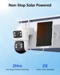 【Auto Tracking & 2-Way Audio】 Solar Powered PTZ Camera System, Wireless Outdoor Security Cameras, WiFi Home Video Surveillance Systems DVR Kits
