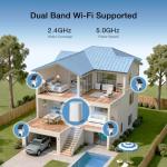 ELYSOO Solar Security Cameras Wireless Outdoor, 64GB Local Storage, 2K/4MP Home Security Camera System, 4-Cam Kit, 2.4G & 5GHz WiFi, AI Motion Detection, 360° View