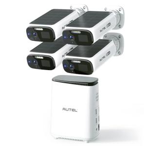 Autel Solar Security Cameras Wireless Outdoor, 2K Color Night Vision, Solar Powered, Expandable Local Storage, No Monthly Fee,AI Cameras for Home Security System (4-Cam Kit)