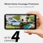 ELYSOO Solar Security Cameras Wireless Outdoor, 64GB Local Storage, 2K/4MP Home Security Camera System, 4-Cam Kit, 2.4G & 5GHz WiFi, AI Motion Detection, 360° View