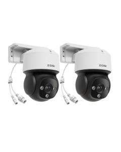 ZOSI C290 4K Add-On PoE IP Camera Outdoor Indoor, 2 x 8MP Pan Tilt Wired IP Camera, AI Person/Face/Vehicle Detection, 2-Way Talk, Auto Tracking, Night Vision, Siren Alarm, Only Work with ZOSI PoE NVR
