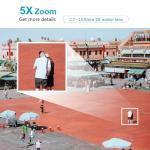 UNILOOK 5MP PTZ PoE Camera 5X Optical Zoom Security IP Camera, 2.7-13.5mm Motorized Lens with Audio, Human/Vehicle Detection, IP66 Waterproof, 100ft IR Night Vision, Pan 0~355° Tilt 0~90°NDAA