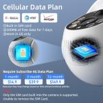 4G LTE Cellular Security Camera, No WiFi Solar Powered Security Camera, Auto Tracking, Color Night Vision, Motion Detection, 2 Way Audio, Built in SIM Card, Support Verizon/AT&T/T-Mobile(4 Pack)