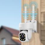 OOSSXX (Auto Tracking & 2-Way Audio) WiFi PTZ Outdoor Security Camera System with Monitor Pan 5MP Wireless Cameras System 10 Channel All-in-One NVR Video Surveillance DVR Set