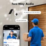 Solar Security Cameras Wireless Outdoor 4-Cam Kit 2K/3MP Cameras for Home Security with 64GB SD Card 360° Auto Tracking Color Night Vision Cam-to-Cam Sync 2.4/5Ghz WiFi No Subscription Siren Alarm