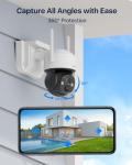 ZOSI C291 4 x 2.5K 4MP Wireless Battery Security Camera Outdoor, Solar Powered Pan/Tilt Camera, 360 View, Human Detect, Auto Track, Color Night Vision, 2-Way Talk, Light Siren Alarm, 32GB Memory Card