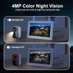 HXVIEW Wireless Security Camera System with 7" Touchscreen Monitor, 2PCS 4MP WiFi Solar Powered Camera Outdoor, PIR Human Detection, 2-Way Audio, Color Night Vision, Pre-Installed 64GB SD Card