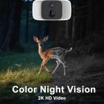 4G LTE Solar Cellular Security Camera Outdoor Wireless, No WiFi Security Camera, 365-Day Free Unlimited Data, PIR Motion Sensor, 2K Color Night Vision, 2 Way Talk, Built-in SIM & 64GB SD Card Included