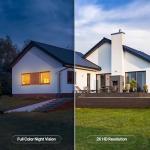 Solar Security Cameras Wireless Outdoor 4-Cam Kit 2K/3MP Cameras for Home Security with 64GB SD Card 360° Auto Tracking Color Night Vision Cam-to-Cam Sync 2.4/5Ghz WiFi No Subscription Siren Alarm