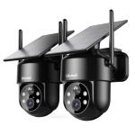 LITYMOL 2K Solar Cameras for Home Security, 360° View Security Cameras Wireless Outdoor, Color Night Vision, Siren Alarm, 2-Way Audio, AI Detection, SD/Cloud Storage, 2.4GHz WiFi