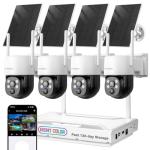 [Night Color] XMARTO 2K HD Wireless Solar Security Camera System with Starlight Color Night Vision, PTZ Control, Long Range WiFi6, Easy Mobile View, HDMI View on Monitor, 0 Monthly Fee, 64GB Micro SD