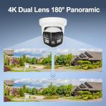 UNILOOK 4K 8MP Dual Lens PoE IP Security Camera Outdoor, 180 Degree Panoramic Security IP Camera, Smart Dual Light, AI Human/Vehicle Detection, Two Way Talk, 512GB SD Slot, Full Metal, NDAA Complaint