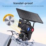 INQMEGA 4G LTE Solar Security Camera, 50X Optical Zoom, 6MP Dual-Screen Wireless Camera with Color Night Vision, PIR Motion Sensor, 2 Way Talk, Include 4G Card