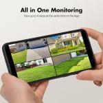 Solar Security Cameras Wireless Outdoor 4-Cam Kit 2K/3MP Cameras for Home Security with 64GB SD Card 360° Auto Tracking Color Night Vision Cam-to-Cam Sync 2.4/5Ghz WiFi No Subscription Siren Alarm