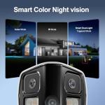 UNILOOK 4K 8MP Dual Lens PoE IP Security Camera Outdoor, 180 Degree Panoramic Security IP Camera, Smart Dual Light, AI Human/Vehicle Detection, Two Way Talk, 512GB SD Slot, Full Metal, NDAA Complaint