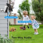 HXVIEW Wireless Security Camera System with 7" Touchscreen Monitor, 2PCS 4MP WiFi Solar Powered Camera Outdoor, PIR Human Detection, 2-Way Audio, Color Night Vision, Pre-Installed 64GB SD Card