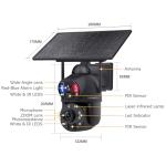 INQMEGA 4G LTE Solar Security Camera, 50X Optical Zoom, 6MP Dual-Screen Wireless Camera with Color Night Vision, PIR Motion Sensor, 2 Way Talk, Include 4G Card