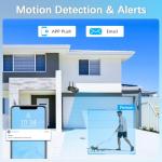 【130° Ultra Wide-Angle】 Wireless Security Camera System, Outdoor WiFi Cameras Home Video Surveillance Systems DVR Kits