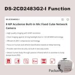 Koiron DS-2CD2483G2-I 8MP Home Security Camera Indoor, Cube PoE IP Cameras,Human Body Detection, H.265+, Build in SD Slot up to 512 GB, Two Way Talk, 2.8mm Lens, Work with Ⲏіk-Connect